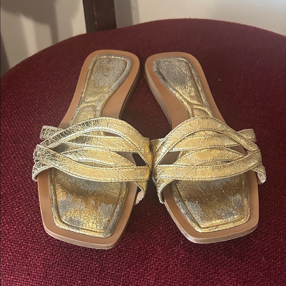 Zara Metallic Gold & Silver Women's Sandals